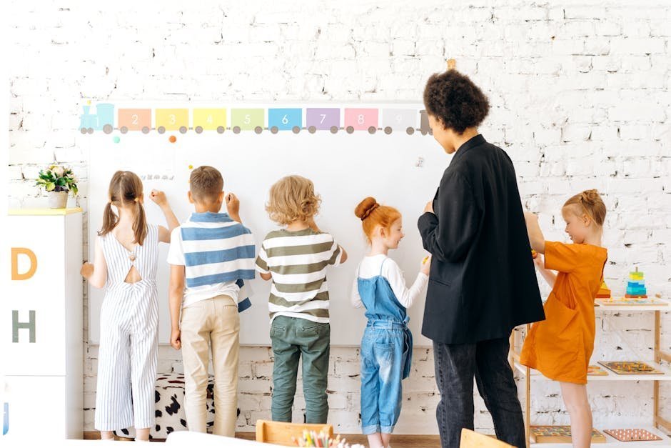 Small therapeutic day school classroom with student and supportive teacher